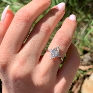 3 stones marquise diamond ring, 14K white gold engaement ring,wedding ring