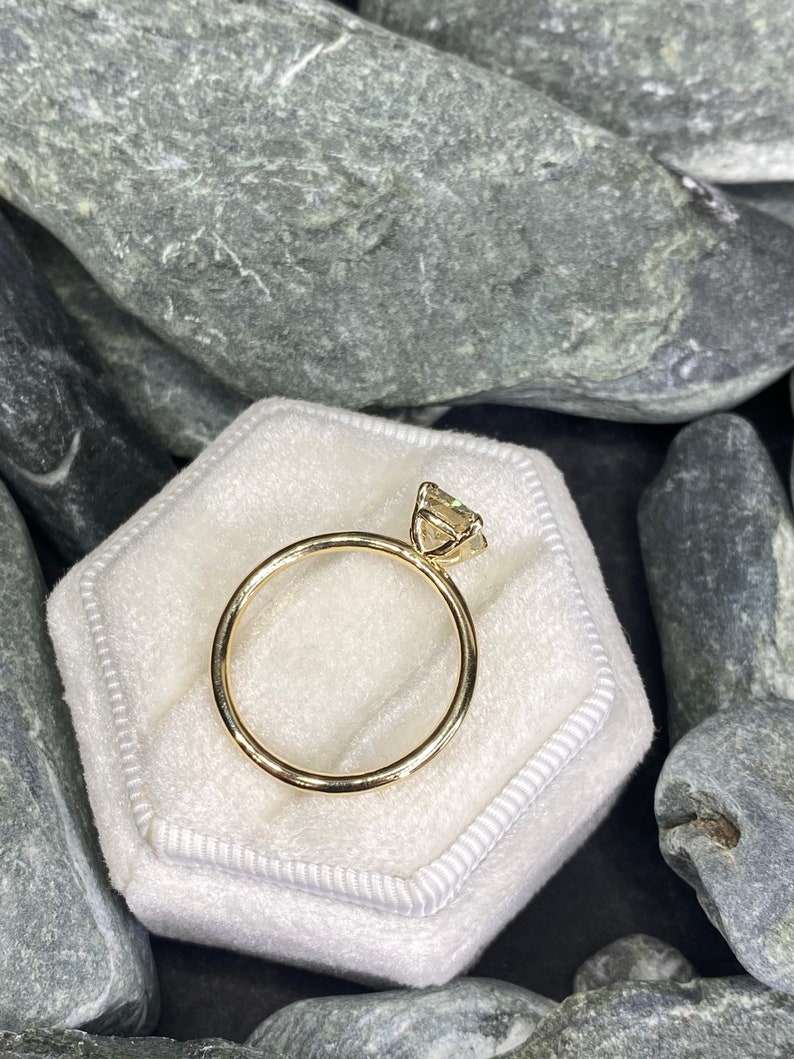 Cushion Cut Diamond Ring Yellow Gold Engagement Ring 1.08 | Etsy