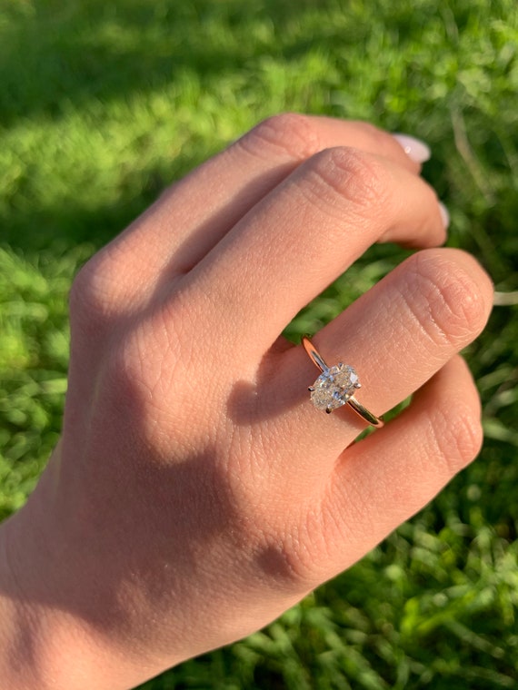 Zoey ring - 1 Carat Radiant Diamond Engagement Ring, East-West Setting -  Othergems