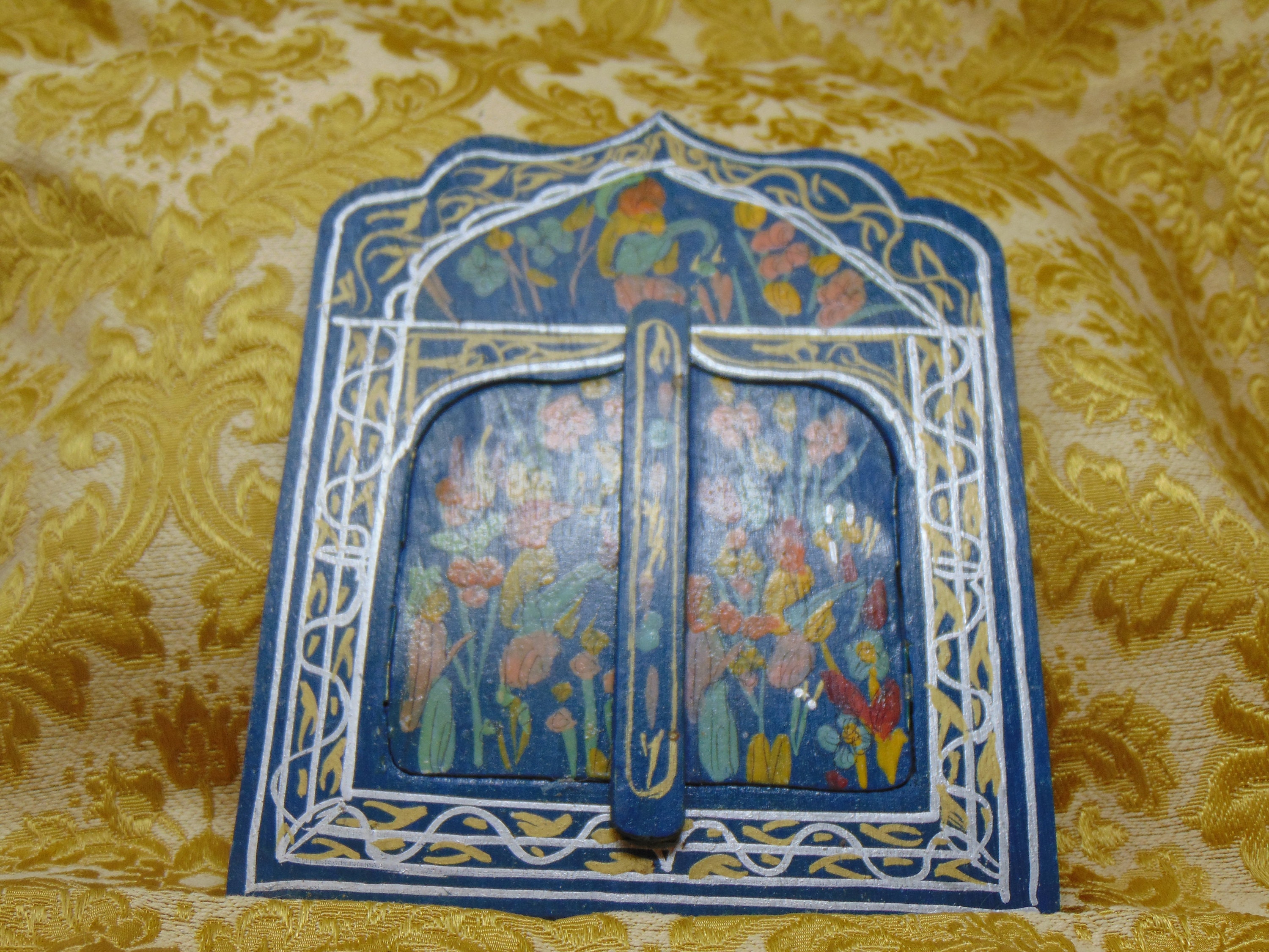 Fabuleux Miroir Marocain Bab. Artisanal. Millésime. Marocain. Mural. Boho. en Bois. Bleu. Déco Flora