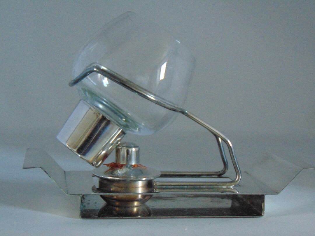 Brandy Glass Warmer White Metal and Glass Drink Container Etsy