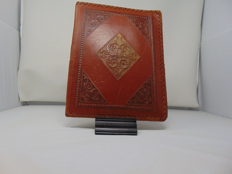 Couverture de livre en cuir vintage outillée à la main Etsy