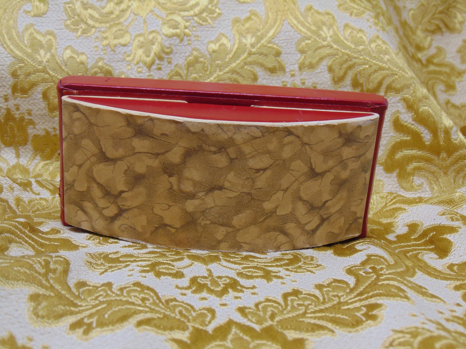 Vintage French red leather desk blotter. Handmade hand Etsy