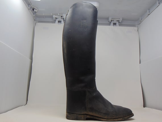 Bottes D'Équitation Vintage Hawkins – Cuir Noir – Fabriquées En Angleterre – Pointure UK 5
