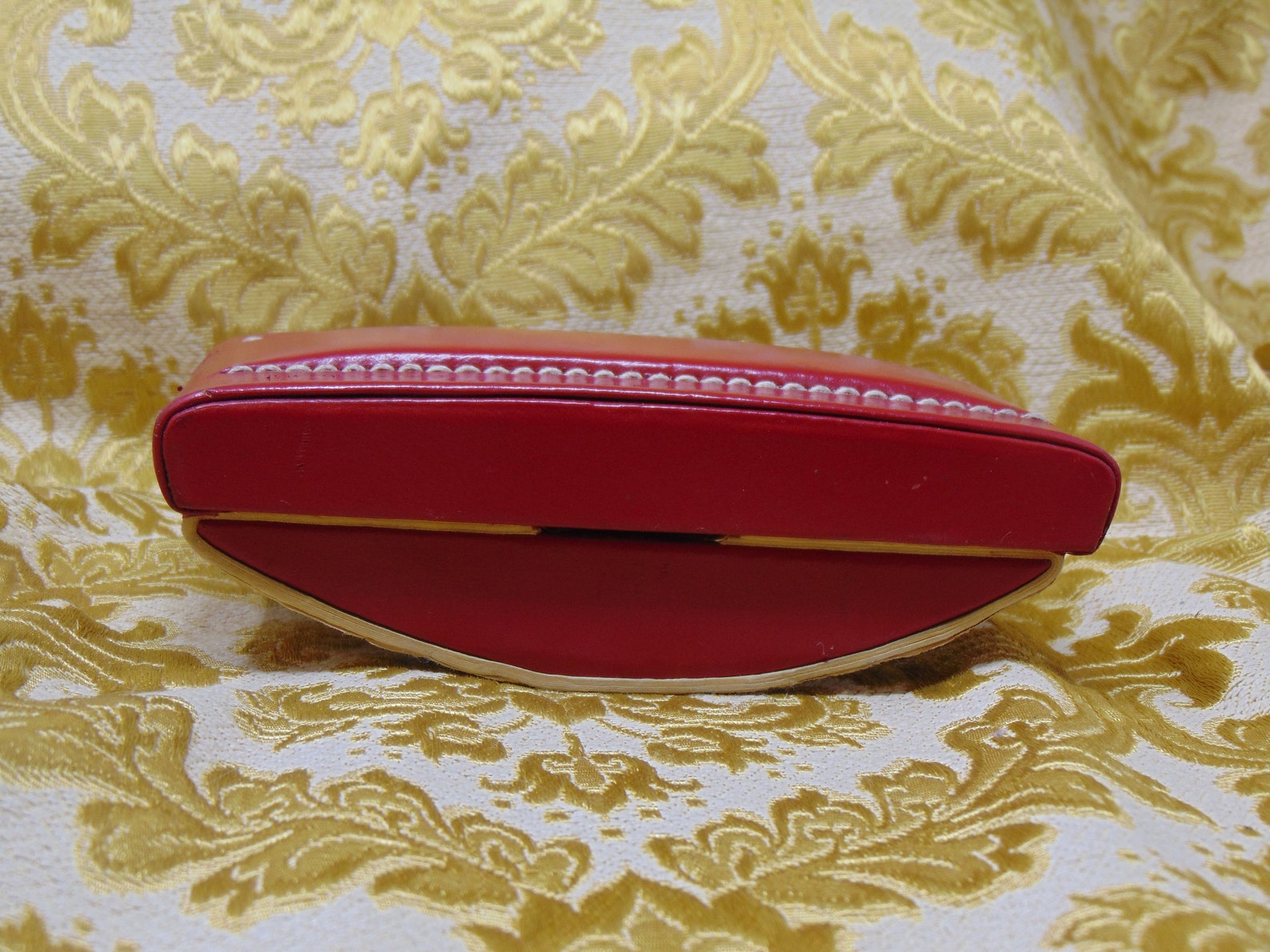 Vintage French red leather desk blotter. Handmade hand Etsy