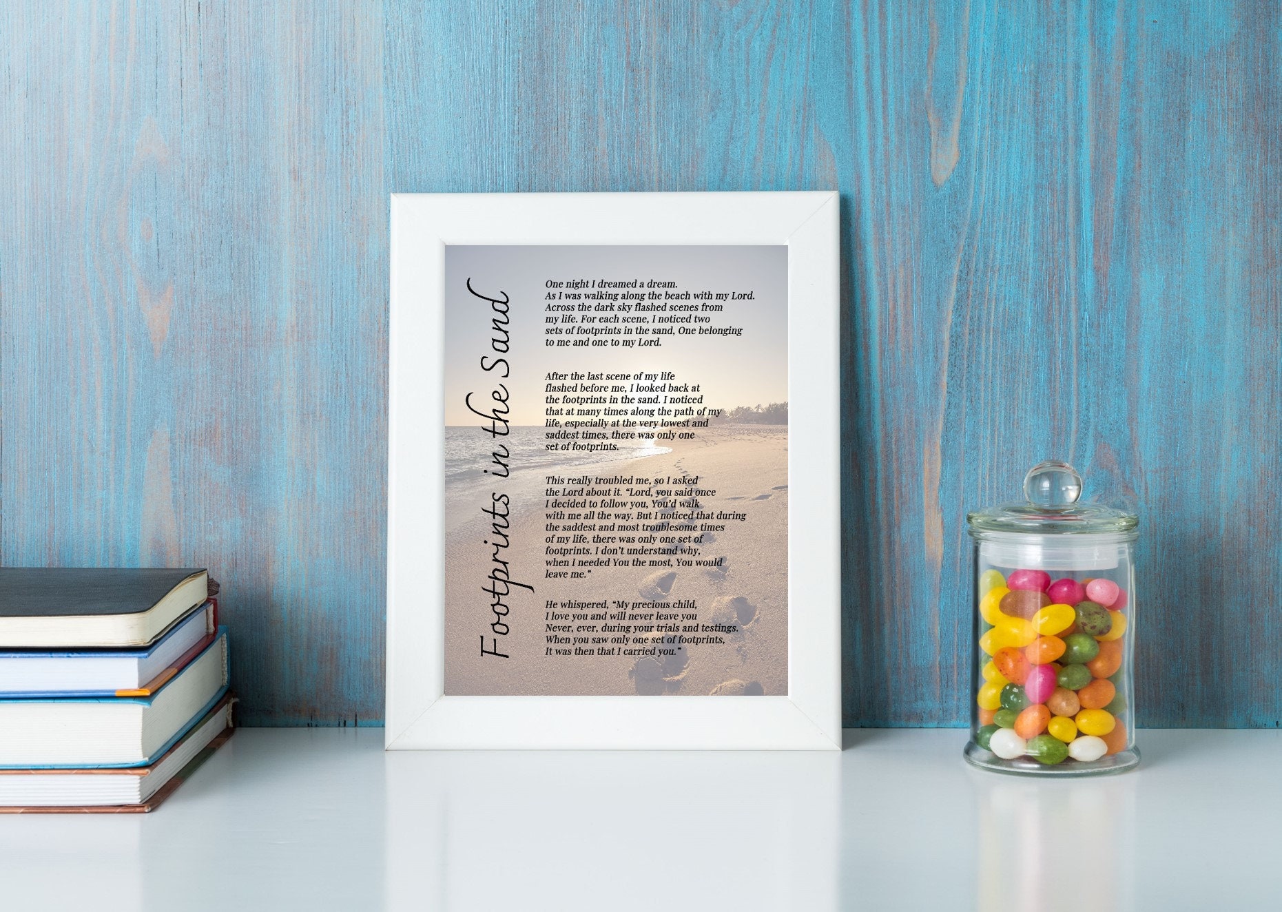 Footprints in the Sand Poem Wall Art Etsy Australia