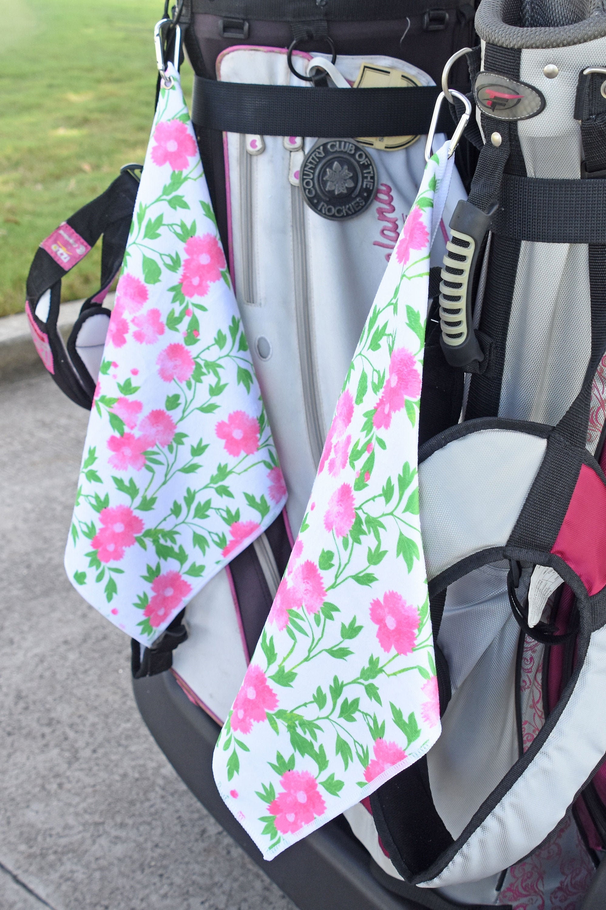 Ladies Floral Golf Towel Ladies Tennis Towel Pink Floral Etsy Ireland