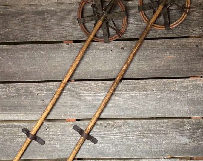 Leather straps (4" + screws) for hanging Ski Poles or other hard-to-hang items