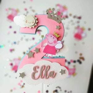 Peppa Pig number cake topper