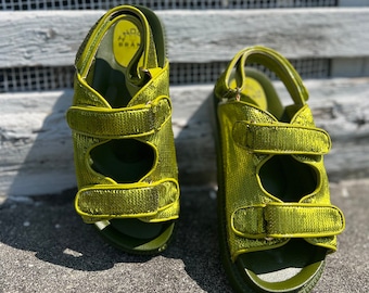 Women’s Green Glitter Sequin Rhinestone Bling Shiny Sport Summer Sandals