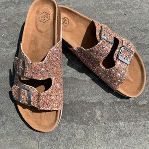 Birkenstock sandals with outlet rhinestones