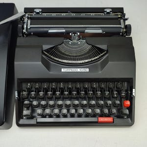 Matte Black Torpedo 10/50 Portable Typewriter, Vintage working typewriter, New Typewriter, New Years Gift, Gift for Kids, Best Gift for Wife