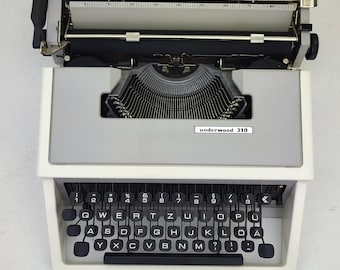 Underwood 310 (Olivetti Dora) Working Typewriter, Original Portable Vintage Typewriter, Gift for Halloween, Christmas Gift, Unique Noel Gift