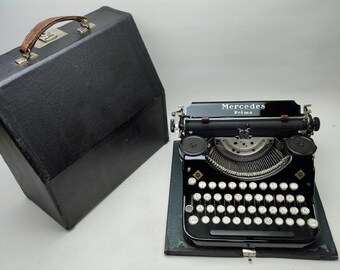 Mercedes Quality at Typewriters, 1930's Mercedes Prima Working Typewriter | Best Gift for Fathers | Portable, Vintage typewriter with Case