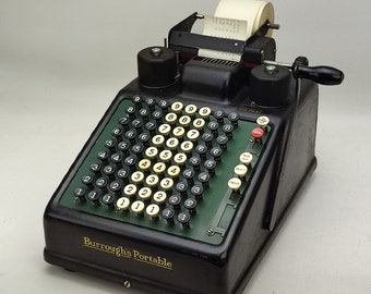 Collectible Burroughs Portable Mechanical Calculator, Antique Calculator, Vintage Working Calculator, gift for engineer, Old Calculator