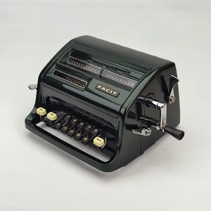 English Green FACİT Working Calculator, Antique Gift Vintage Calculator, facit C1-13, pinwheel calculator, antique mechanical adding machine
