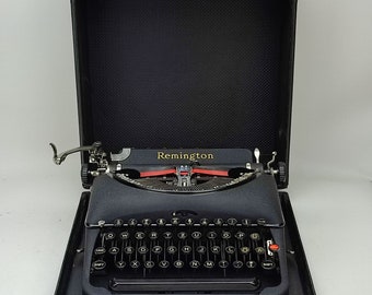 Remington Model 5 Portable Typewriter, Working Vintage Typewriter, Antique typewriter for wife, husband, gift her him, old USA typewriter,