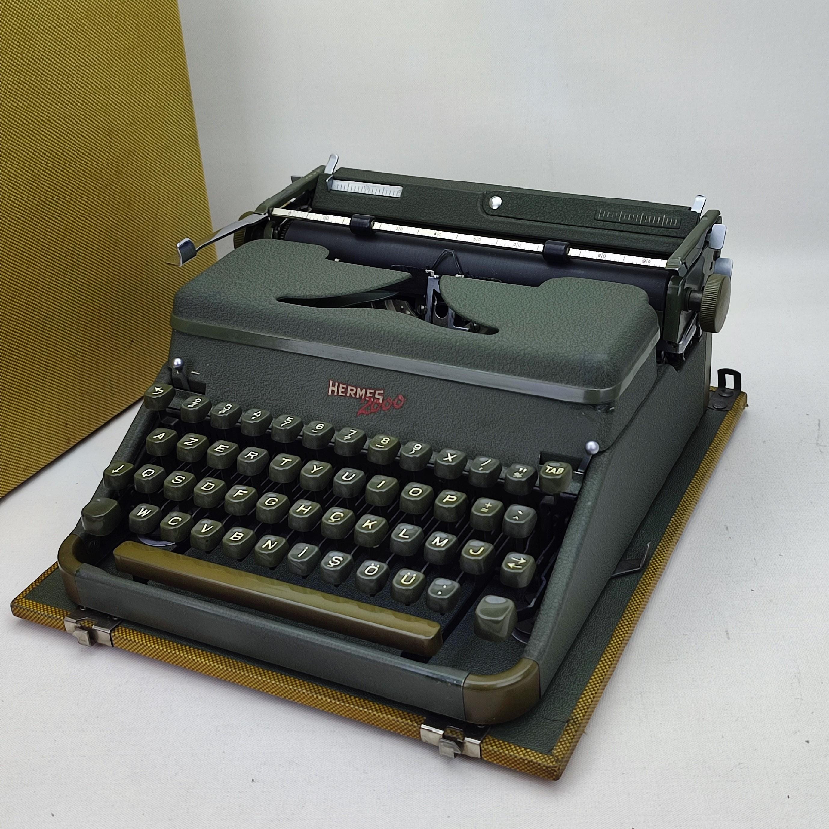 Hermes 2000 Working Vintage Typewriter, Swiss Antique Typewriter, Old Retro Typewriter, Typewriter Gift for Father, New Serviced Typewriter,