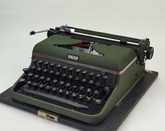 Typewriter Gift for Fathers Day, Halda Working Vintage Typewriter, Manual Antique Qwerty Typewriter, Best Gift for Graduation for Senior