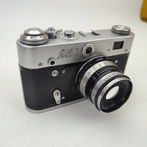 Vintage FED 3 Camera – USSR 1960s – Industar-61 53mm f/2.8 Lens, Fully Camera Working, Excellent Condition Camera, USSR Old Vintage Camera