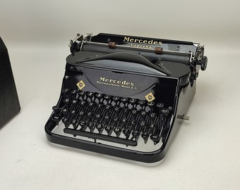 1930er Jahre Mercedes Superba Arbeitsschreibmaschine, Vintage, tragbare, antike Schreibmaschine, hochwertige deutsche Schreibmaschine, mechanisches Geschenk für Dichter, Schriftsteller