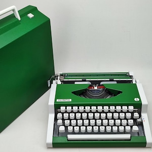 Mint! Green Olympia Working Typewriter | Clear font | Portable, Vintage typewriter with case | birthday, Christmas, New years gifts for her