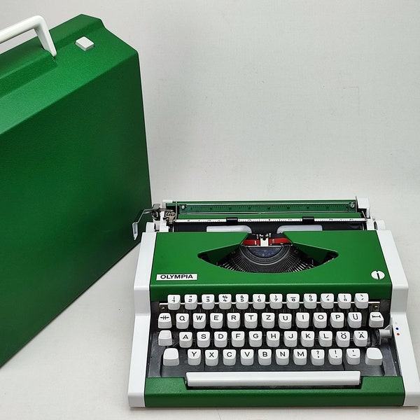 Mint! Green Olympia Working Typewriter | Clear font | Portable, Vintage typewriter with case | birthday, Christmas, New years gifts for her