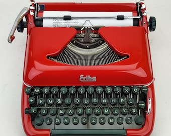 German ERİKA Mod 10 Working Typewriter, Turkish Keyboard Portable Typewriter, Antique Vintage typewriter with Case, Gift for Mother Days