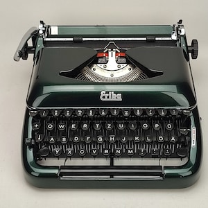 German ERİKA Mod 10 Working Typewriter, Portable, Antique Vintage typewriter with Case, Best Gift for Mom, dad, Girl, kids, teacher, friends
