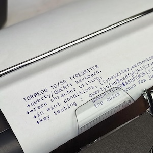 Original Torpedo 10/50 Portable Typewriter, Vintage working typewriter, Funtional Typewriter, Mechanic Gift for Husband, Gift for Fathers