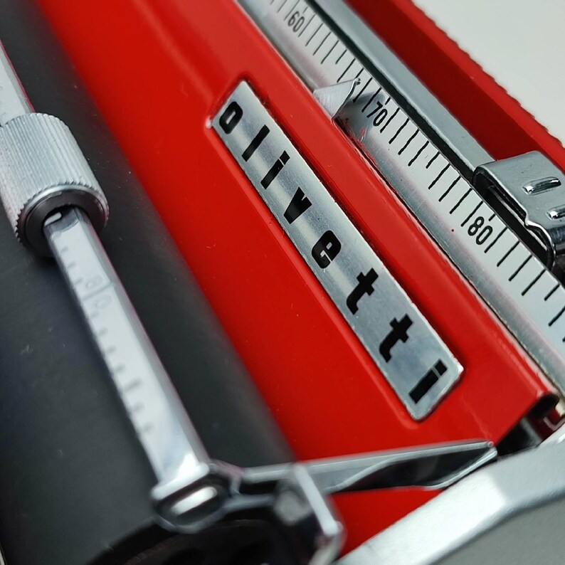 Typewriter Ruler Ferrari Red İtalian Olivetti Lettera 22 Working Typewriter, Portable ...