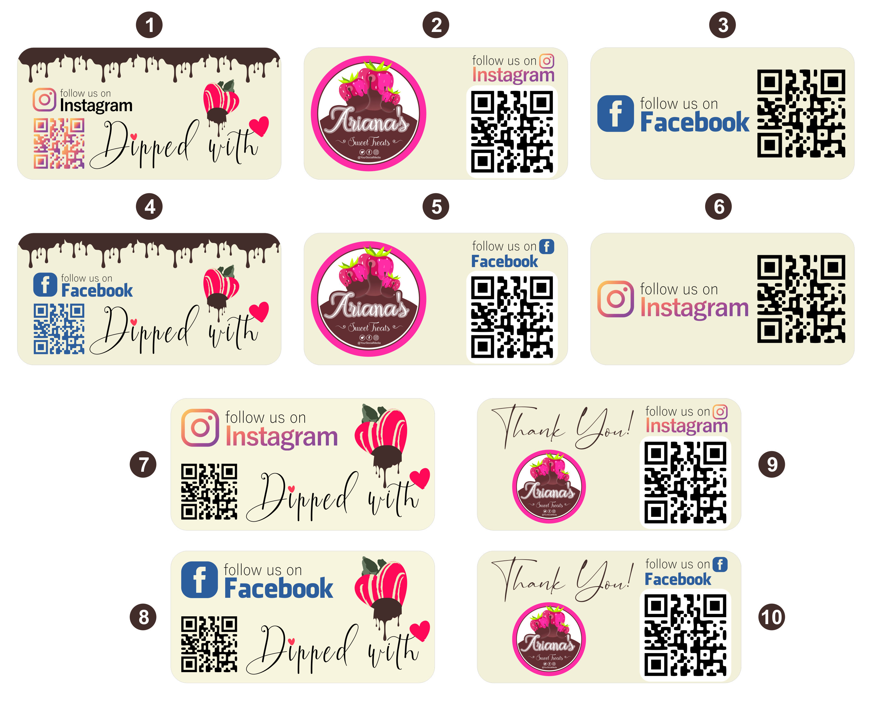 Qr Code Follow Label Custom QR Code Social Media Stickers: Follow Us Labels (2x1 Inches) - Etsy