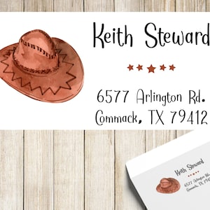 Cowboy Hat Return Address Labels: Texas Country Stickers