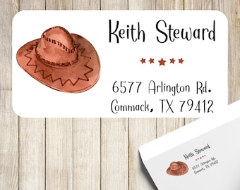 Cowboy Hat Return Address Labels: Texas Country Stickers
