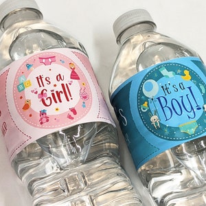 Personalized Water Bottle Labels With Your Logo Design. Waterproof. Baby Shower Water Bottle. Fast Turnaround & Free Shipping.