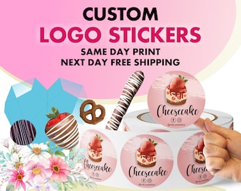 Custom Logo Stickers on Roll: Business & Event Labels