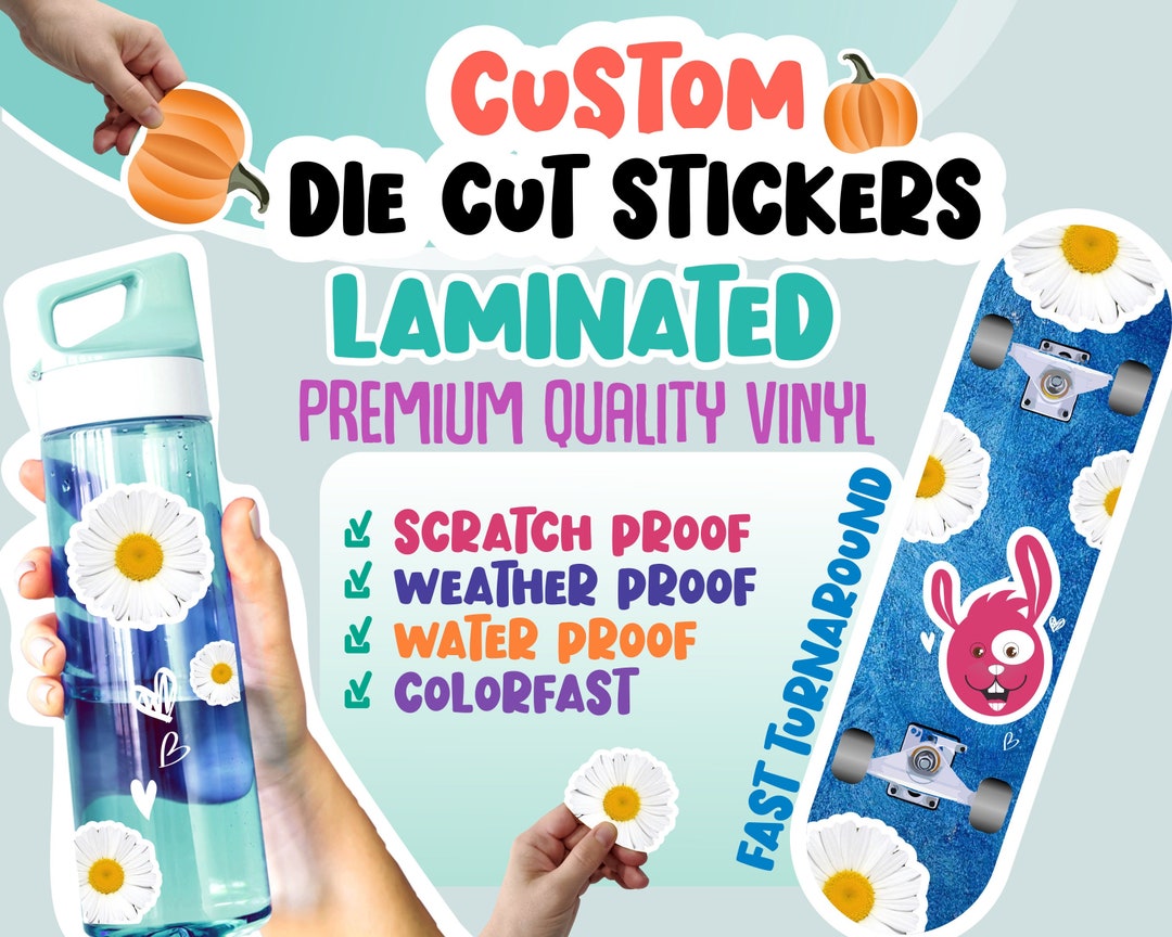 Custom Die Cut Stickers: Waterproof Vinyl Logo Stickers - Etsy