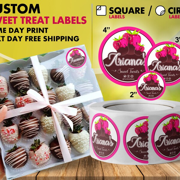 Custom Label Candle, Cake Box Sticker, Bakery Logo Sticker, Cake Label, Roll Logo Sticker, Warning Label, Sticker Print, Packaging Label