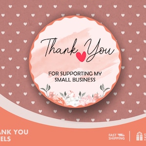Thank You Stickers: Supporting Small Business Labels