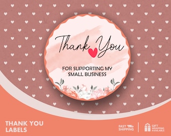 Thank You Stickers: Supporting Small Business Labels