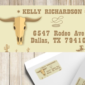 Cowboy Address Labels: Personalized Country Mailing Stickers (2x1&quot;)