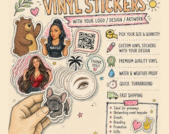Custom Logo Die Cut Stickers, Waterproof Vinyl Labels, QR Code