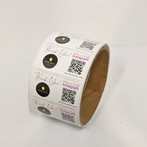 Custom QR Code Social Media Stickers: Follow Us Labels (2x1 Inches) - Etsy