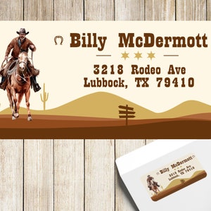 Custom Cowboy Address Labels: Country Mailing Stickers (1x2&quot;)
