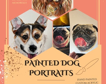 Dog portraits| Custom Dog painting| Personal Pet painting| Acrylic Paint Gift| Customised Personal Present,Gift| Hand Painted Painting