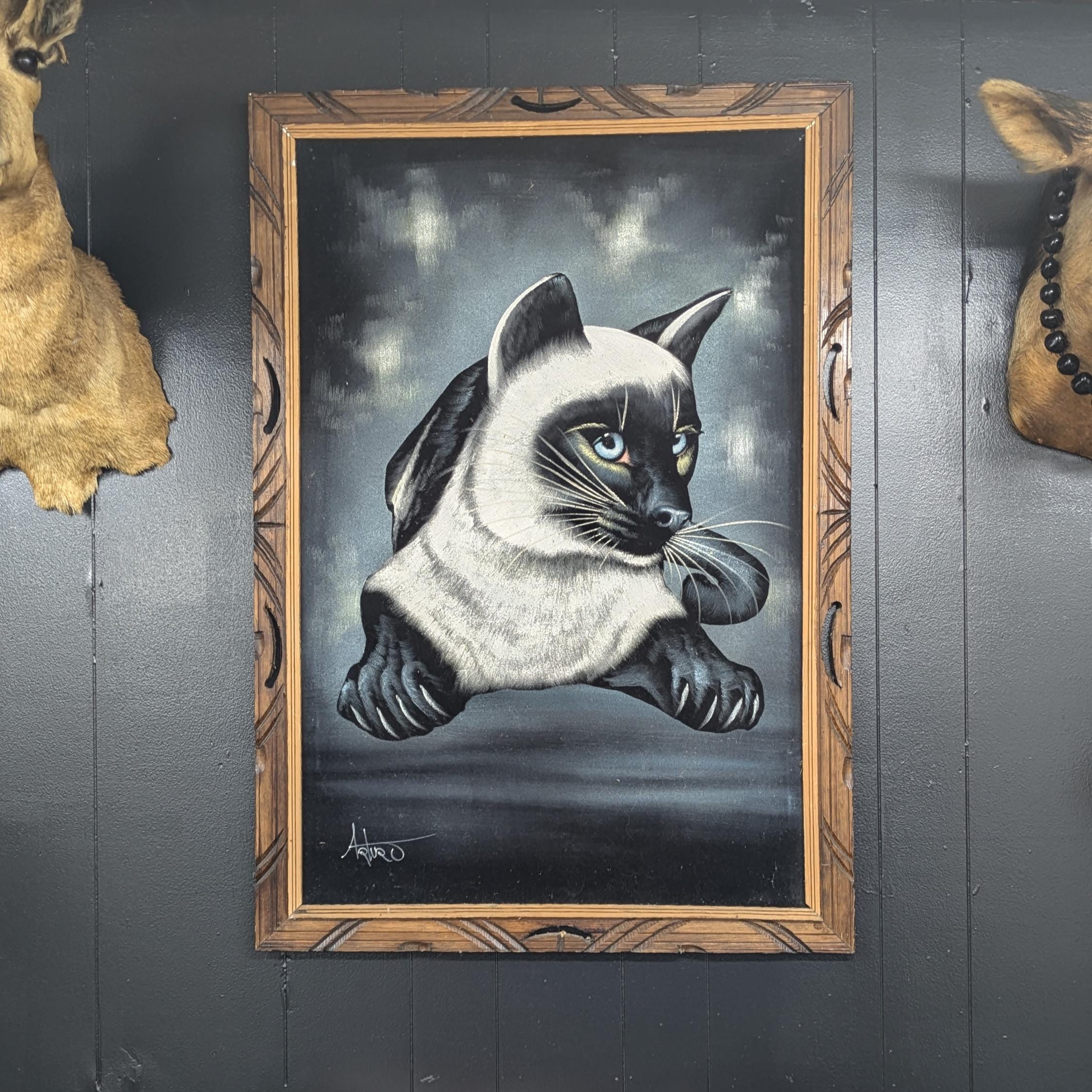 シャム猫　アート　絵画　極美品 シャム猫 アート 絵画 極美品 【公式通販】