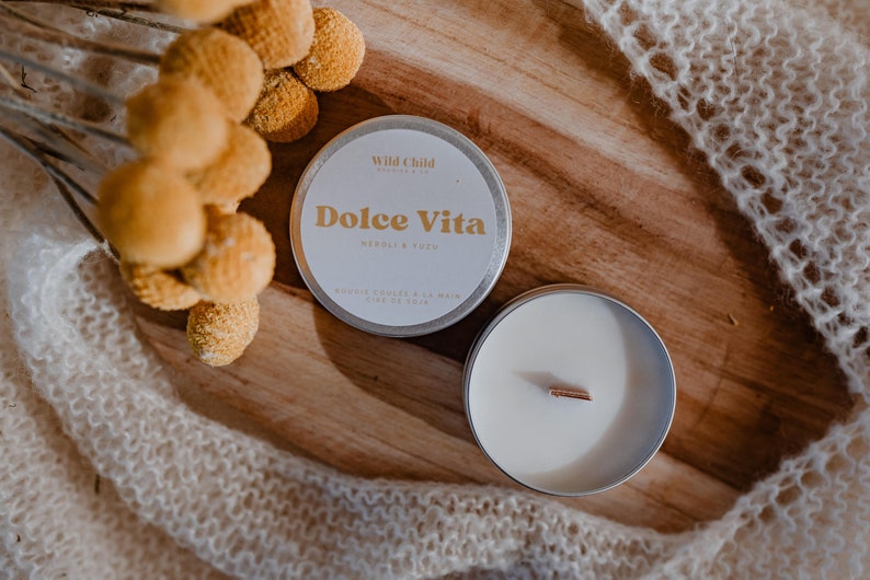Mini scented candle in aluminum container, several scents to choose from, 100% natural wax, Vegan and cruelty-free, CMR-free scents. image 7