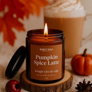 Pumpkin Spice 25h - Bougie naturelle parfumée, Bougie Automne, Cadeau pour Elle, Bougie Aesthetic, Décoration Interieur, Bougie Halloween