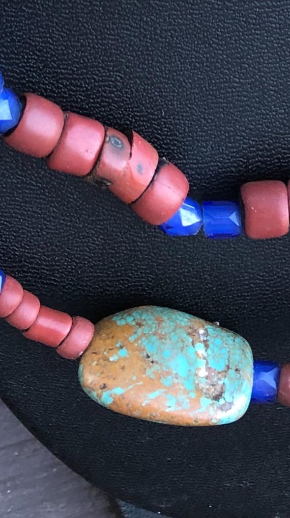 Authentic Native American Bead and Turquoise Neck… - image 5