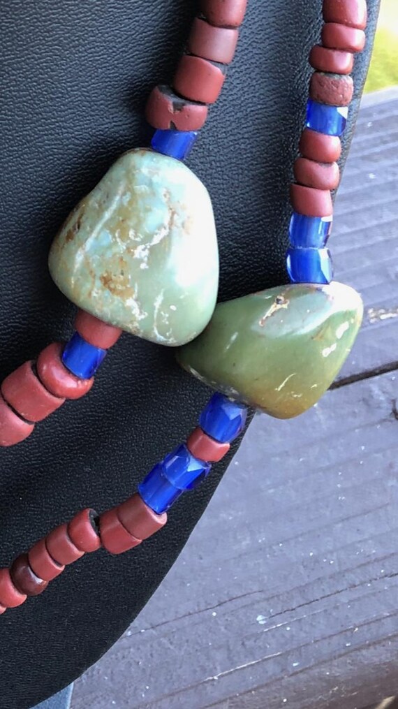 Authentic Native American Bead and Turquoise Neck… - image 6